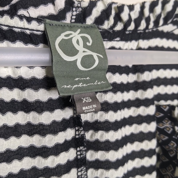 Anthro ONE SEPTEMBER Galicia Striped Peplum Top - Picture 6 of 7